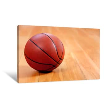 Image of Basketball on the Court Canvas Print