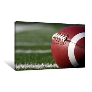Image of Football and Field Canvas Print