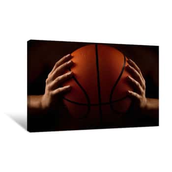 Image of Basketball in Hand Canvas Print