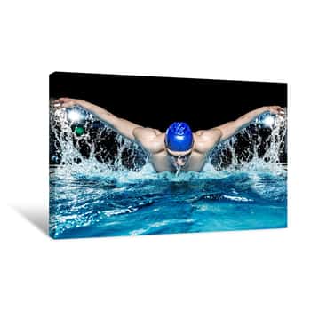 Image of Athletic Swimming Canvas Print
