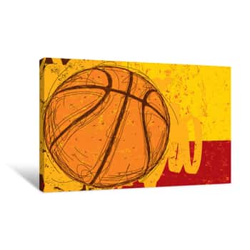Image of Grungy Basketball Canvas Print