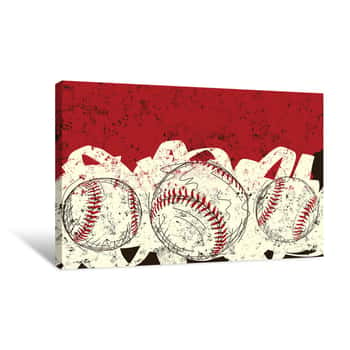 Image of Three Baseballs Canvas Print