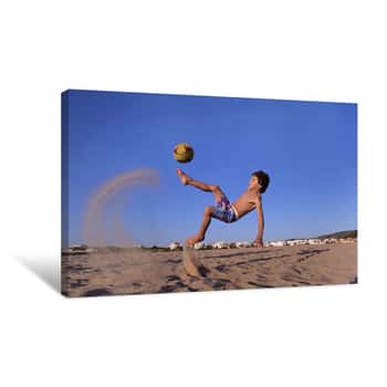Image of Soccer on the Beach Canvas Print