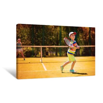 Image of Boy Playing Tennis Canvas Print
