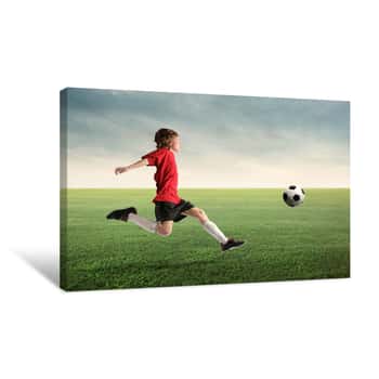 Image of Young Soccer Player Canvas Print