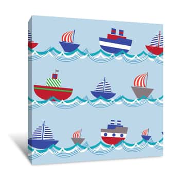 Image of Ships And Boats Wallpaper Canvas Print