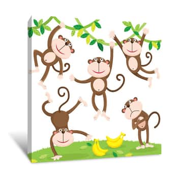Image of Monkeys Going Bananas Canvas Print