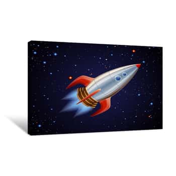 Image of Rocket in Space Canvas Print