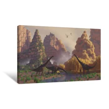 Image of Dinosaur River Canvas Print