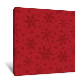 Image of Red Snowflake Pattern Canvas Print