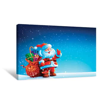 Image of Santa Claus with Gifts Canvas Print