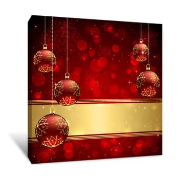 Image of Red and Gold Holiday Decor Canvas Print