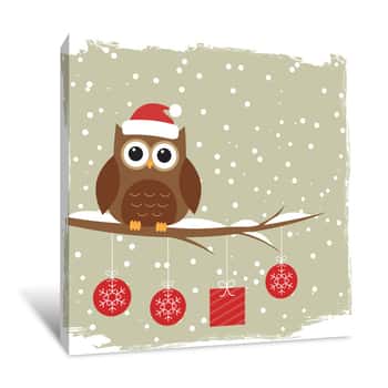 Image of Christmas Owl Canvas Print