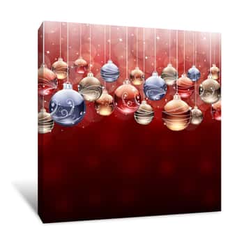Image of Hanging Holiday Ornaments Canvas Print