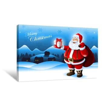 Image of Santa With Gifts Canvas Print