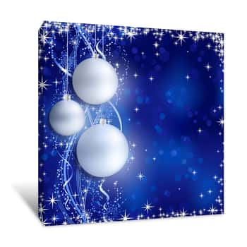 Image of Holiday Silver and Blue Canvas Print