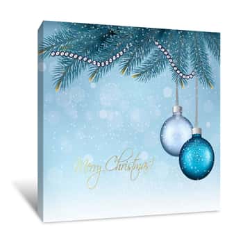 Image of Merry Christmas With Ornaments Canvas Print