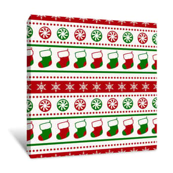 Image of Socks Candy And Snowflakes Wallpaper Canvas Print