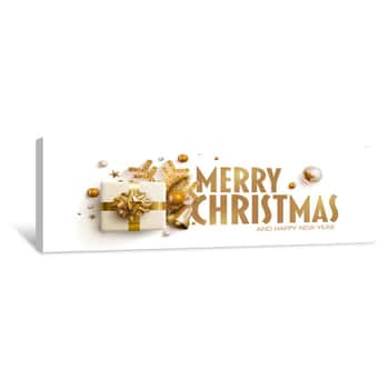Image of Merry Christmas And New Year Greeting Card Design Canvas Print