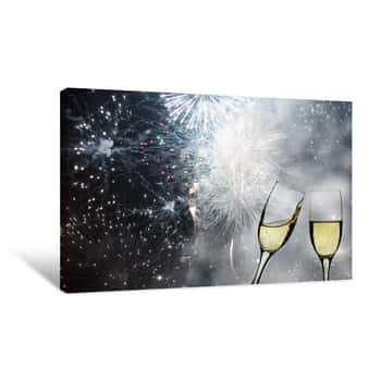 Image of Glasses With Champagne Canvas Print