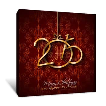 Image of Christmas And New Year Greetings Canvas Print