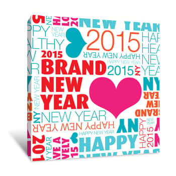 Image of New Year Typography Background Canvas Print