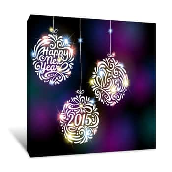 Image of New Year Sparkling Ornaments Canvas Print