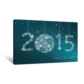 Image of New Year With Snowflake Background Canvas Print