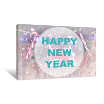 Image of Happy New Year Background Circle Canvas Print