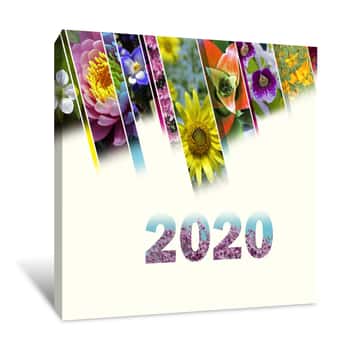 Image of 2020 With Floral Motif Very Cheerful And Colorful Canvas Print