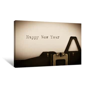 Image of Happy New Year - Geschrieben Auf Einer Alten Schreibmaschine Canvas Print