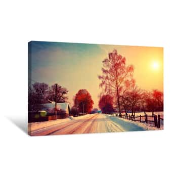 Image of Rural Winter Landscape Canvas Print