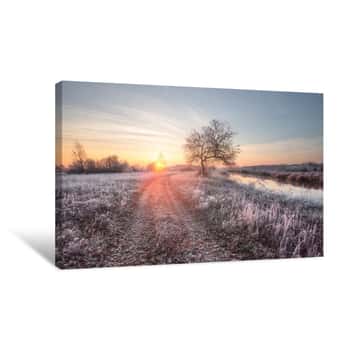 Image of Foggy Winter Sunrise Canvas Print