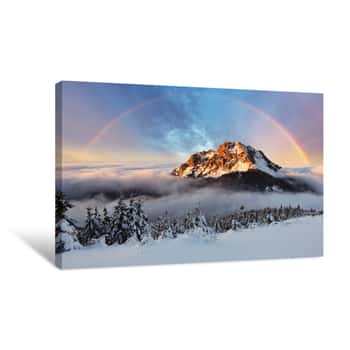 Image of Mountain Peak At Winter, Slovakia Mountain Fatra Canvas Print