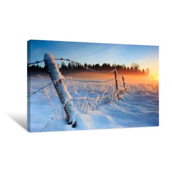 Image of Warm Cold Winter Sunset Canvas Print