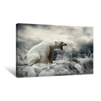Image of A Polar Bear\'s Roar Canvas Print