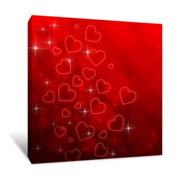 Image of Sparkling Red Hearts Canvas Print
