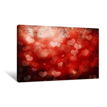 Image of Grunge Red Hearts Canvas Print