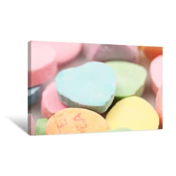 Image of Valentine\'s Day Candy Hearts Canvas Print