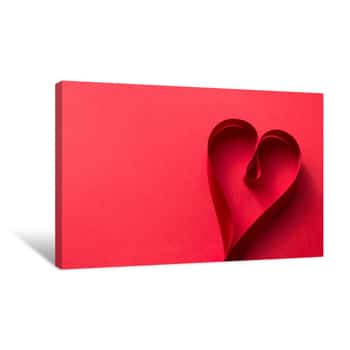 Image of Red Ribbon And Heart Canvas Print