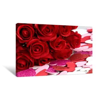 Image of Red Roses Ans Valentines Canvas Print