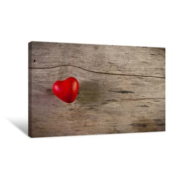 Image of Heart On Wood Canvas Print