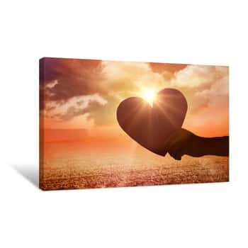 Image of Composite Image Of Heart Canvas Print