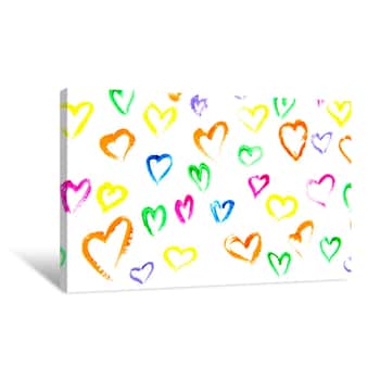 Image of Abstract Valentine\'s Day Hearts Canvas Print