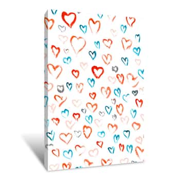 Image of Abstract Valentine\'s Day Hearts Canvas Print