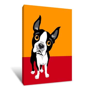 Image of Boston Terrier Dog Art Canvas Print