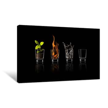 Image of 4 Elements in a Cup Canvas Print