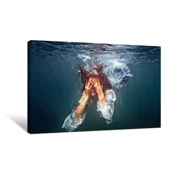 Image of Underwater Girl Canvas Print