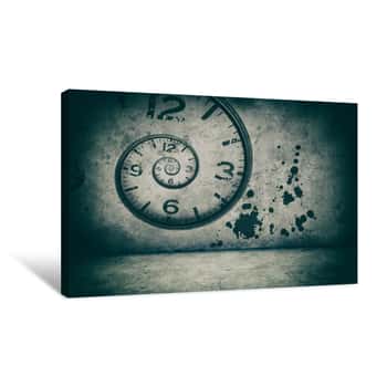 Image of Infinite Time Concept  Twisted Clock Face Canvas Print