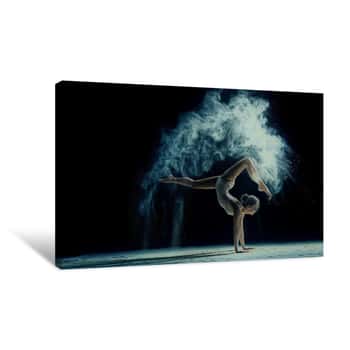 Image of Graceful Woman Dancing In Cloud Of Dust Canvas Print